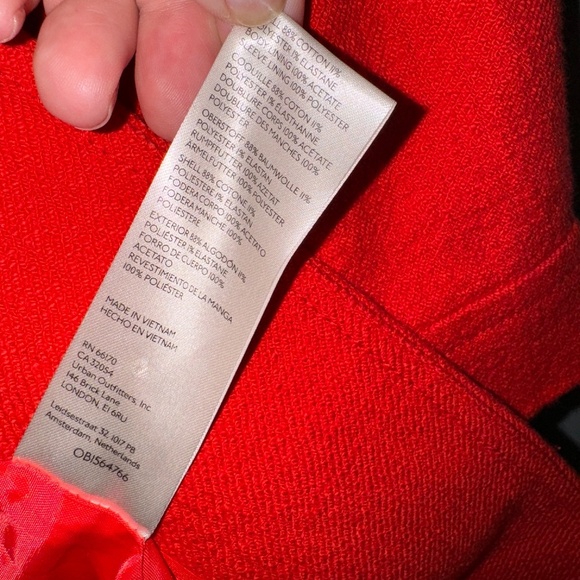 EUC Anthropologie Maeve Textured Peacoat Pea Coat Jacket Red Size 8 - Picture 10 of 15